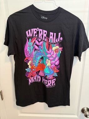 Disney Alice in Wonderland T-Shirt with We’re All Mad Here graphic - Size M